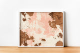 Blush Cowhide — Dust + Denim Pattern Print