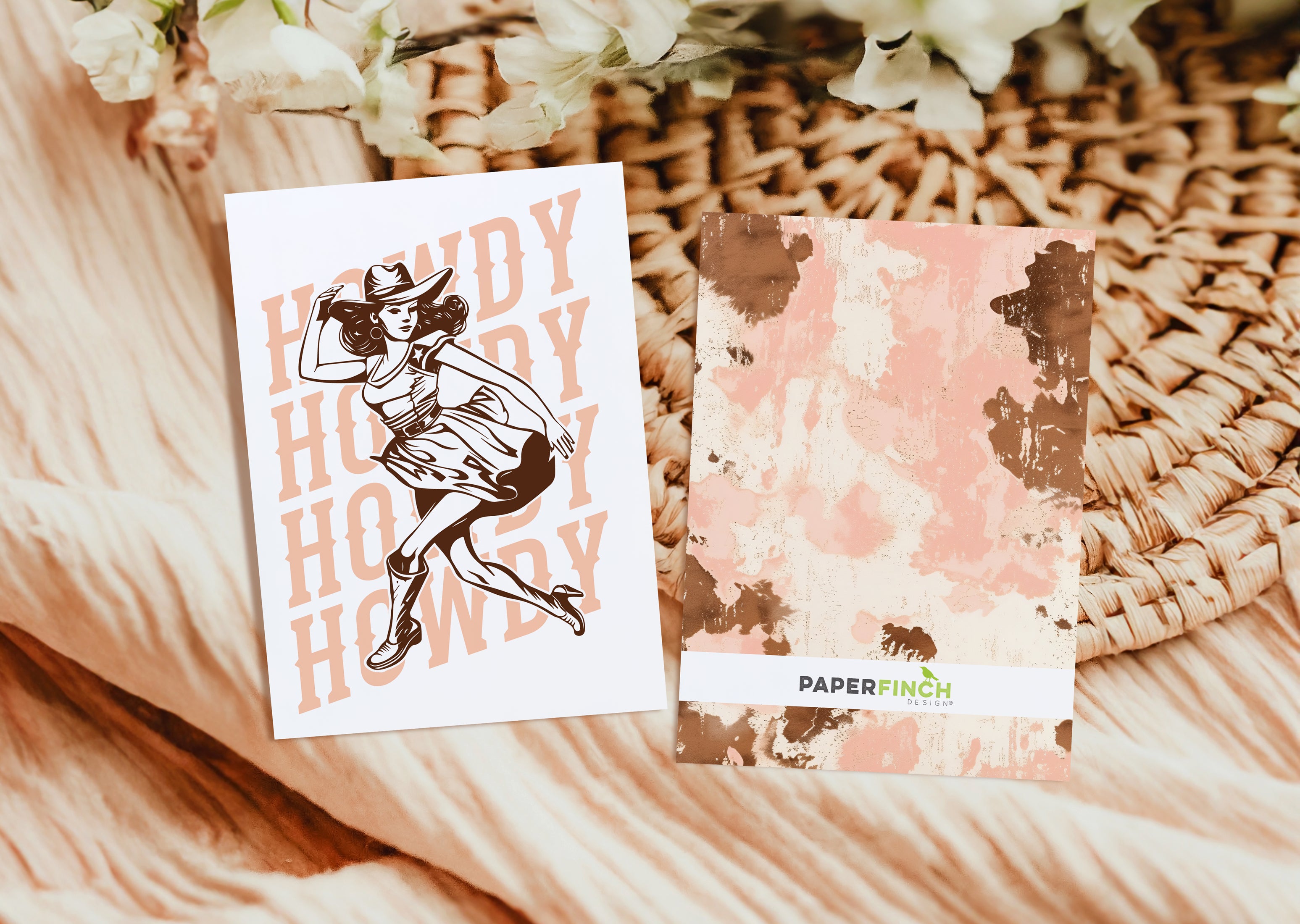 Wild West Chic 'Howdy' Retro Cowgirl Greeting Card – A2 Size greeting card | Wild West Chic Collection