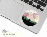 Utica New York map and skyline sticker