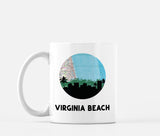 Virginia Beach Virginia map and skyline mug