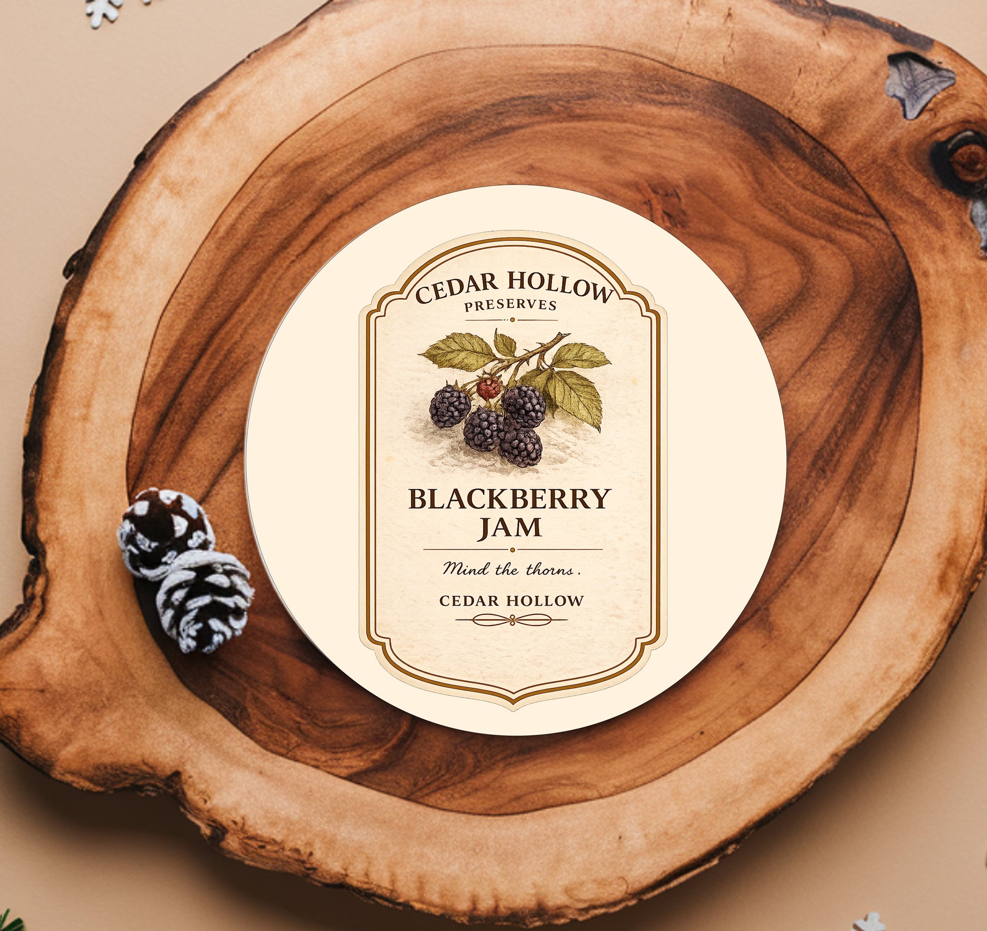 Vermont Blackberry Jam Ceramic Coaster Set – Cedar Hollow Preserves | Cider + Cedar | Paperfinch