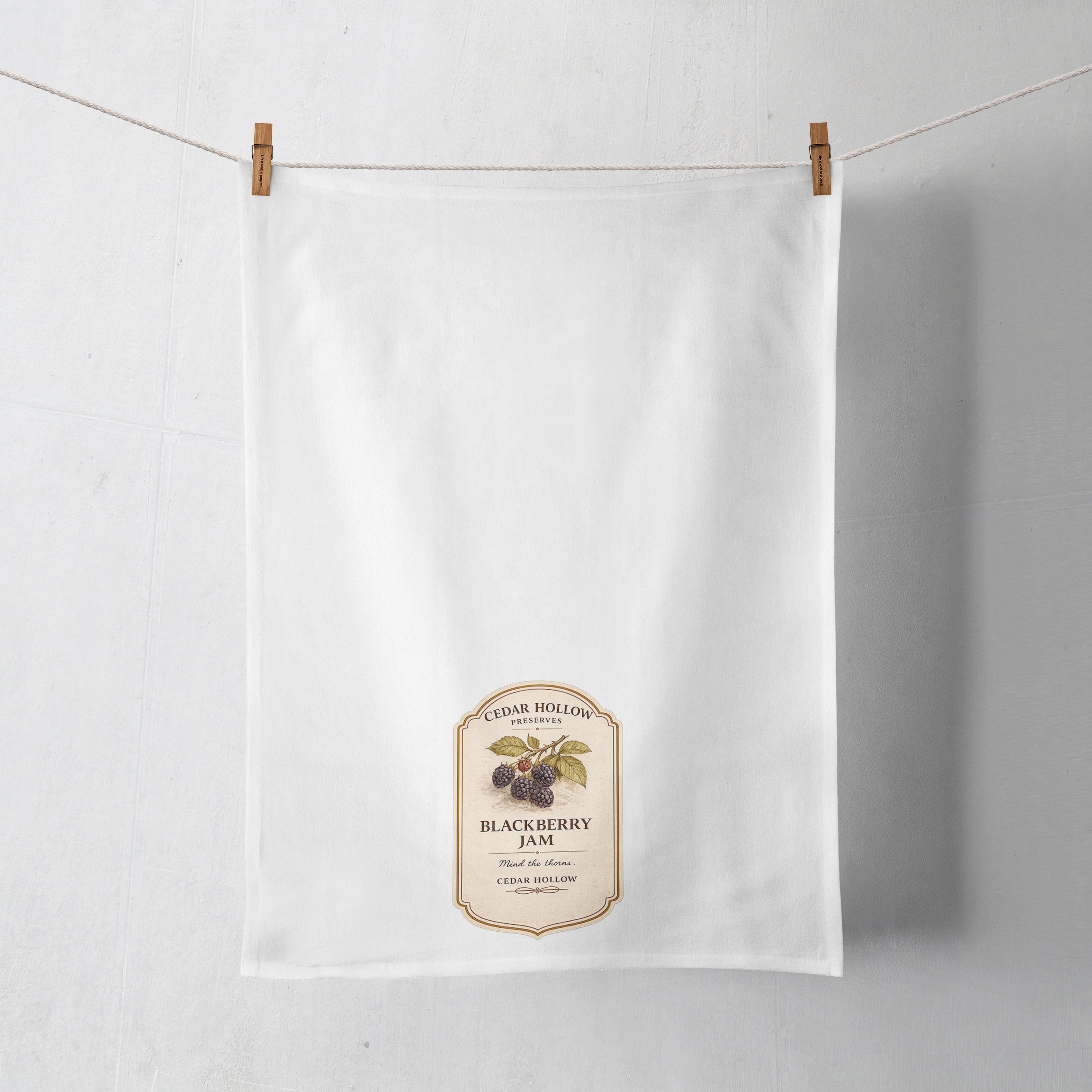 Vermont Blackberry Jam Kitchen Tea Towel – Cedar Hollow Preserves | Cider + Cedar | Paperfinch
