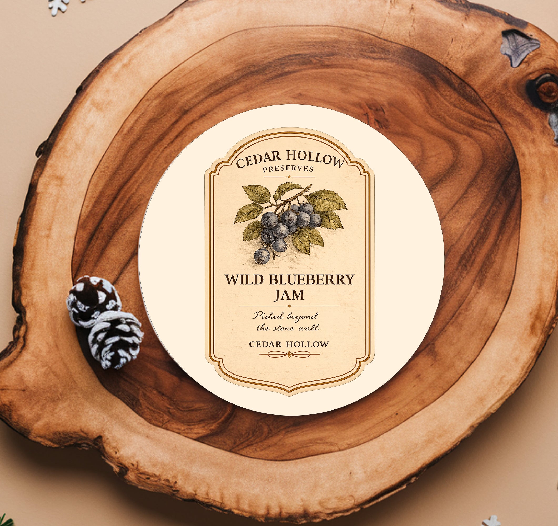 Vermont Wild Blueberry Jam Ceramic Coaster Set – Cedar Hollow Preserves | Cider + Cedar | Paperfinch