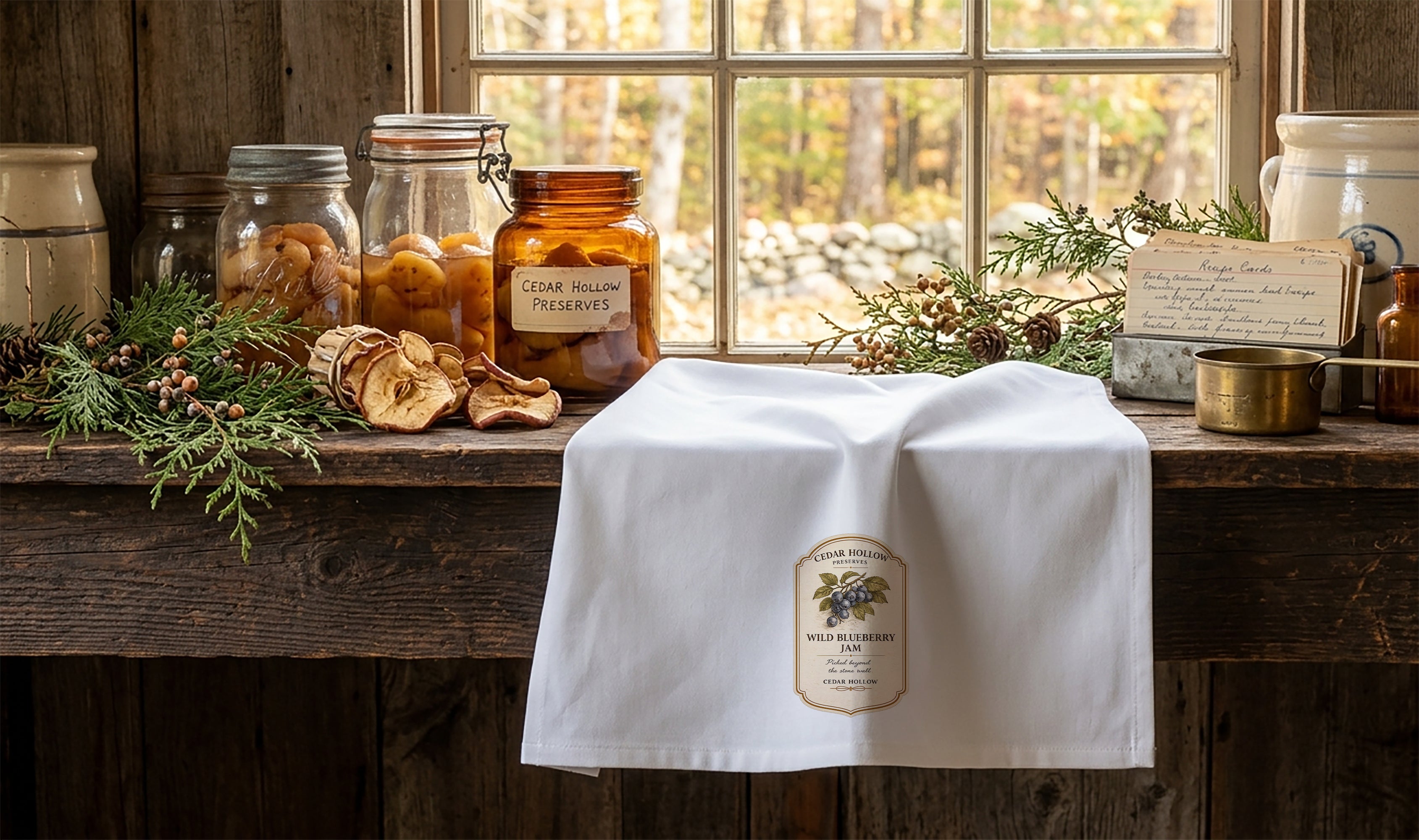 Vermont Wild Blueberry Jam Kitchen Tea Towel – Cedar Hollow Preserves | Cider + Cedar | Paperfinch