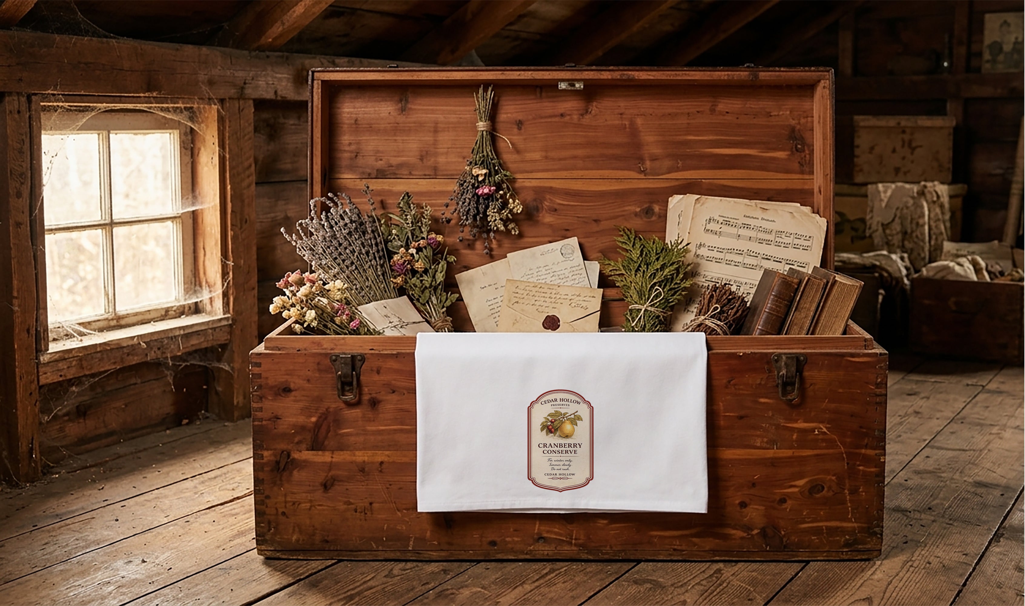 Vermont Cranberry Conserve Kitchen Tea Towel – Cedar Hollow Preserves | Cider + Cedar | Paperfinch