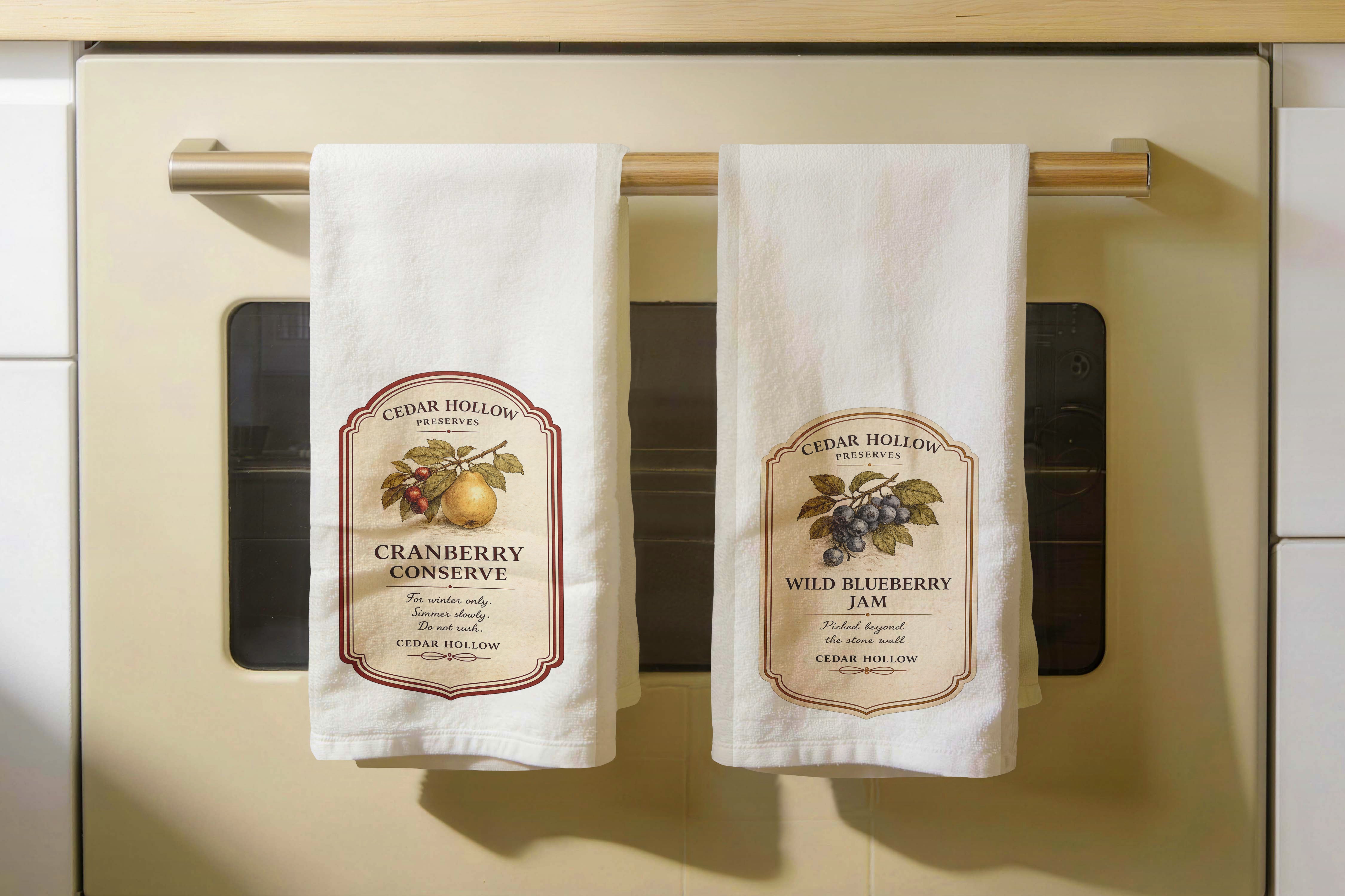 Vermont Cranberry Conserve Kitchen Tea Towel – Cedar Hollow Preserves | Cider + Cedar | Paperfinch