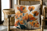 Harvest Blooms Throw Pillow — Autumn Botanical