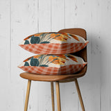 Harvest Blooms Throw Pillow — Autumn Botanical
