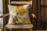 Late Season Blooms Throw Pillow — Muted Botanical