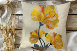 Late Season Blooms Throw Pillow — Muted Botanical