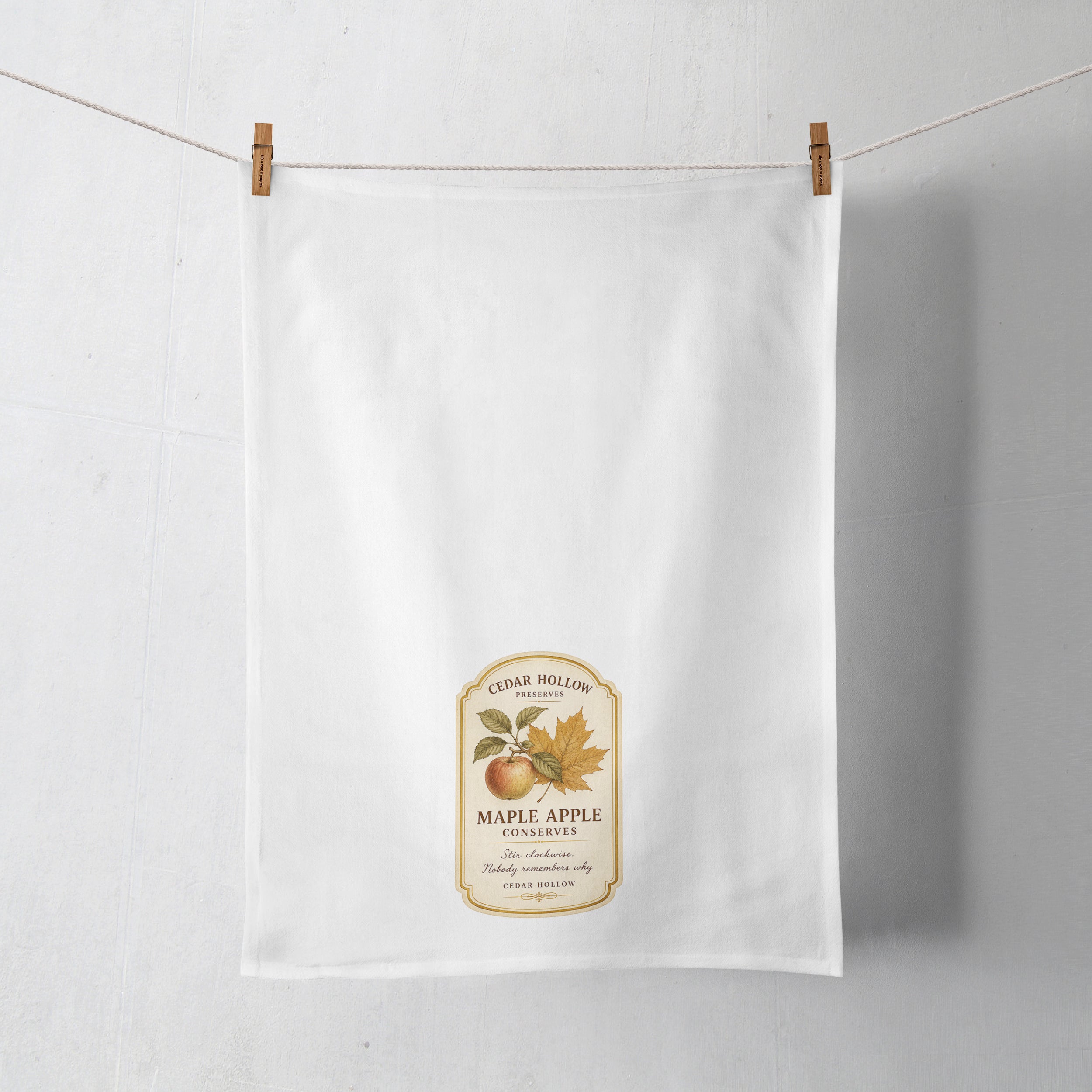 Vermont Maple Apple Conserves Kitchen Tea Towel – Cedar Hollow Preserves | Cider + Cedar | Paperfinch