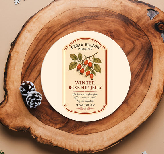 Vermont Winter Rose Hip Jelly Ceramic Coaster Set – Cedar Hollow Preserves | Cider + Cedar | Paperfinch