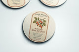 Vermont Winter Rose Hip Jelly Ceramic Coaster Set – Cedar Hollow Preserves | Cider + Cedar | Paperfinch