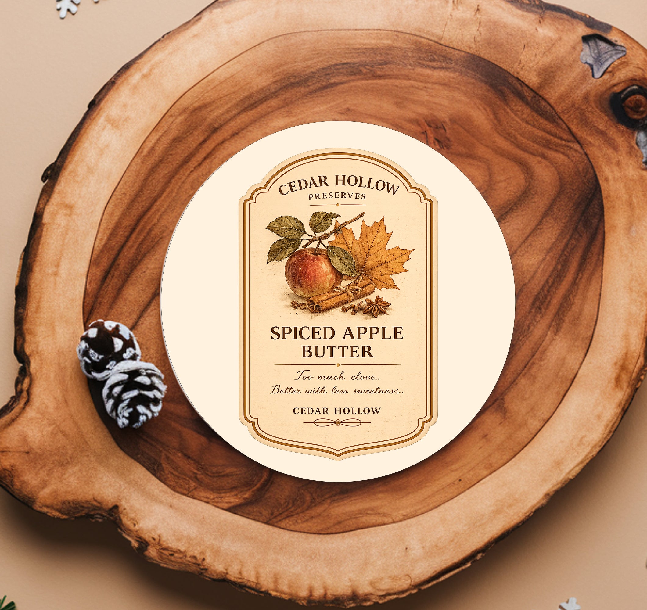 Vermont Spiced Apple Butter Ceramic Coaster Set – Cedar Hollow Preserves | Cider + Cedar | Paperfinch