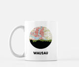 Wausau Wisconsin map and skyline mug