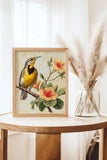Goldfinch on Yellow art print | Wheat + Wind Collection