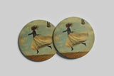 Whimsy in the Wind – Prairie Sandstone Coaster Set