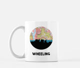 Wheeling West Virginia map and skyline mug