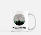 Williamsburg Virginia map and skyline mug