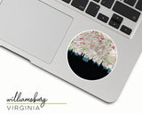 Williamsburg Virginia map and skyline sticker