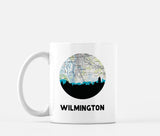 Wilmington North Carolina map and skyline mug