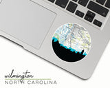 Wilmington North Carolina map and skyline sticker
