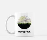 Woodstock Vermont map and skyline mug