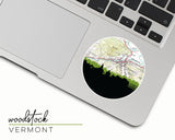 Woodstock Vermont map and skyline sticker