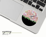 Wyoming Ohio map and skyline sticker
