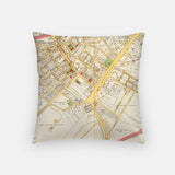 White Plains New York map and skyline pillow back