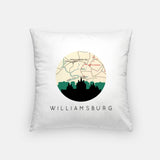 Williamsburg Virginia map and skyline pillow
