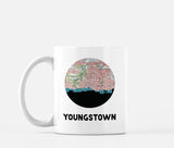 Youngstown Ohio map and skyline mug