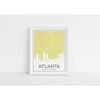 Atlanta Georgia art print | city skyline map and city coordinates - 5x7 Unframed Print / Khaki - Road Map and Skyline