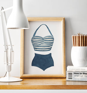 a picture of a bathing suit on a shelf