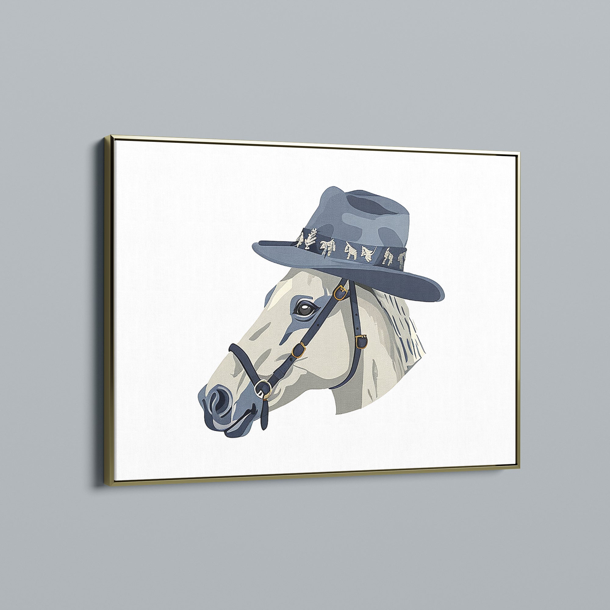 a picture of a horse wearing a hat