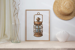 a picture of a lantern on a shelf