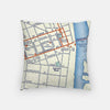 a pillow with a map of a city on it