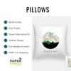 a pillow with a picture of a city on it