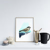 Maine State Bird Wall Art | Coastal Home Decor and New England Gift | Maine Art Print for Home & Wall Decor