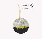 Iowa City ornament, Iowa City Christmas ornament, Iowa City map gifts, Iowa City skyline gift, Iowa love, Iowa wedding favors, Iowa City