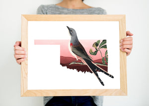 Scissor-tailed Flycatcher Art Print | Oklahoma State Bird Decor | Nature Wall Art | Gift for Bird Lovers