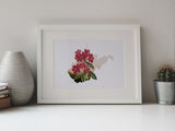 West Virginia wall art, West Virginia gifts, framed West Virginia art, botanical print, state flower print, WV home decor,West Virginia home