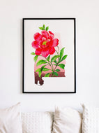 Alabama state flower, Alabama wall art, pink Alabama decor, pink flower botanical poster, Alabama wall decor, Alabama girl