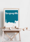 Bentonville Arkansas skyline wall art, minimalist Arkansas wall decor, Bentonville AR art print, framed Arkansas wall art, city decor