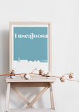 Tuscaloosa Alabama skyline print, Tuscaloosa print, college dorm decor, college apartment decor, college wall art, framed art gifts