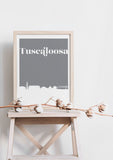 Tuscaloosa Alabama skyline print, Tuscaloosa print, college dorm decor, college apartment decor, college wall art, framed art gifts