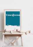 Tuscaloosa Alabama skyline print, Tuscaloosa print, college dorm decor, college apartment decor, college wall art, framed art gifts