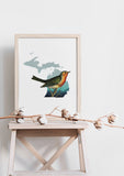 Robin Bird Wall Art - Michigan State Bird Art Print, Red Robin Framed Artwork, Perfect Gift for Birdwatchers & Nature Lovers