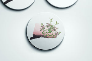 Connecticut Mountain Laurel coaster set, set of 2 or 4 coasters, Connecticut home decor, Connecticut gifts, new home gifts Connecticut