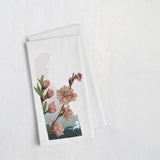 Delaware State Peach Blossom Tea Towel | Dover Decor, Delaware Gifts, Flower Kitchen Towel, Peach Blossom Home Decor